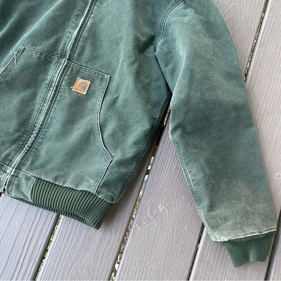 Carhartt Quilt Lined Jacket Youth XL (14/16) YYJ130 MOS Moss Green - Picture 4 of 16